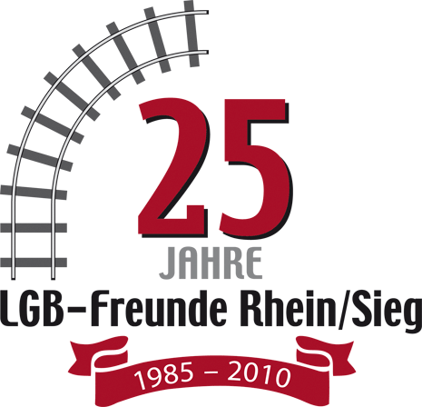 unser Clublogo zum 25jhrigen Bestehen des Clubs der LGB Freunde Rhein/Sieg e.V.  - Draufklicken und eine Seite zrckgehen! 