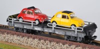 40595 LGB Autotransportwagen mit 2 Fiat 500 �ltere Bauart - Neuheit 2011
