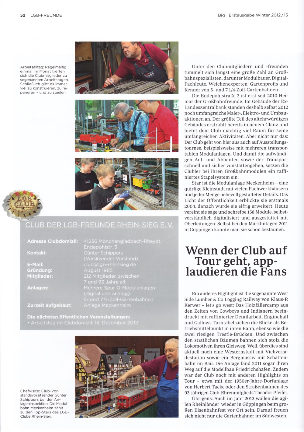 Bericht im neuen Magazin Big LGB - ber den Verein Club der LGB Freunde Rhein Sieg e.V. 