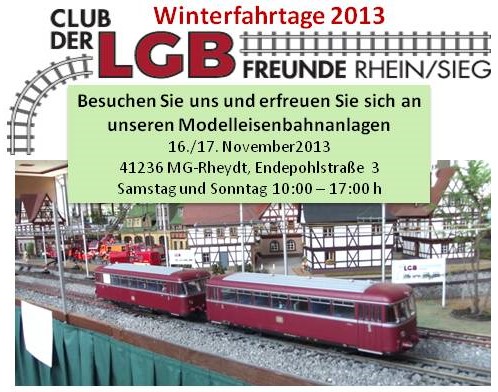 Flyer fr unsere Winterfahrtage am 16. und 17. November 2013. 