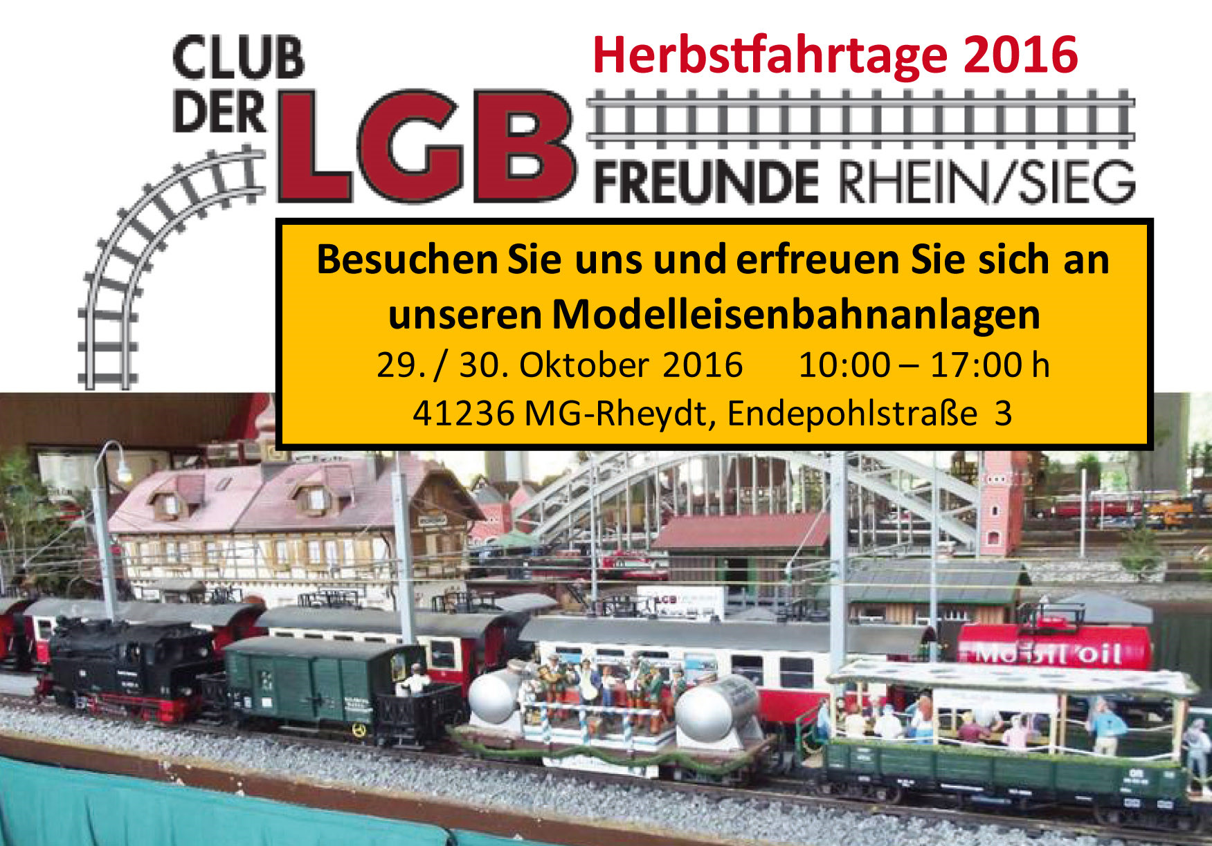 Das war die Einladung zu unseren Herbstfahrtagen im Clubdomizil am 29. und 30. Oktober 2016