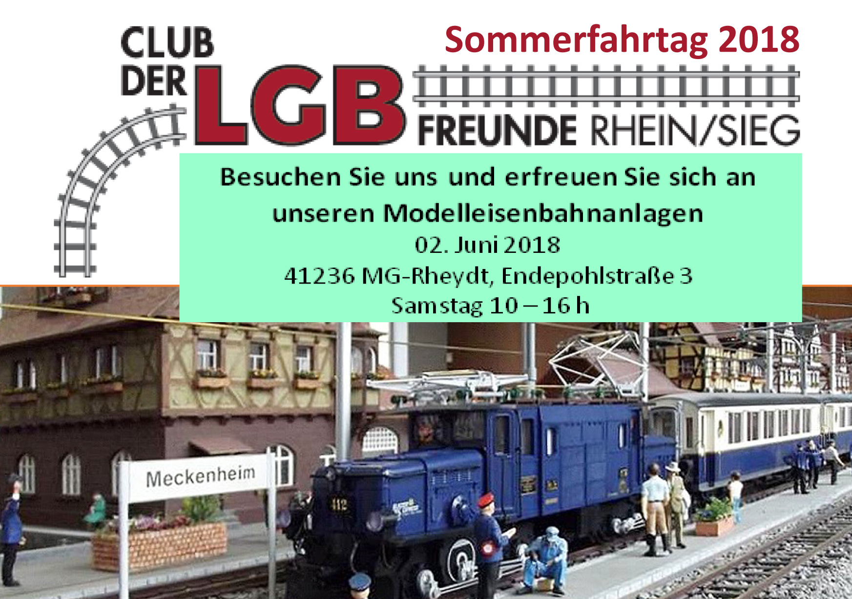 Flyer fr unseren Sommerfahrtag 2018 am 02. Juni 2018 in unserem Clubdomizil in Mnchengladbach. 