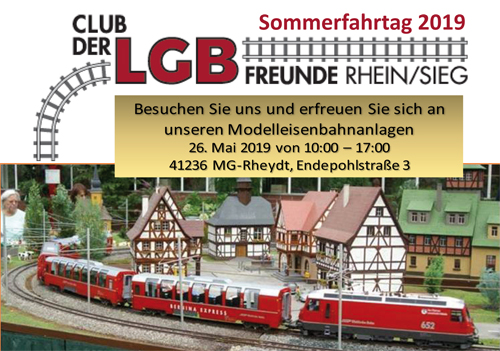 Einladungsflyer zum Sommerfahrtag am 26. Mai 2019