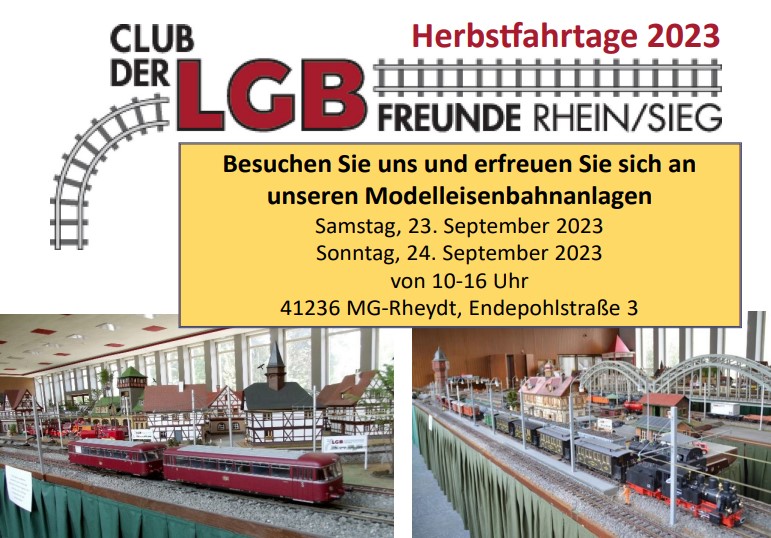 Herbstfahrtage 2023 beim Club der LGB Freunde Rhein Sieg e.V. in Mönchengladbach am 23. und 24. September 2023 
