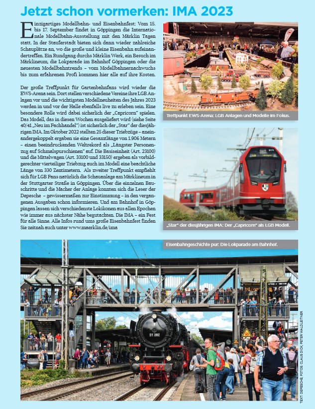 Freitag 15.09.2023 bis Sonntag 17.09.2023 - IMA in Göppingen. Wir sind dabei!